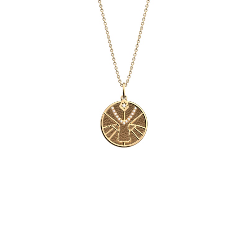 Leo necklace, Bronze / Terracotta reversible insert-lesgeorgettes