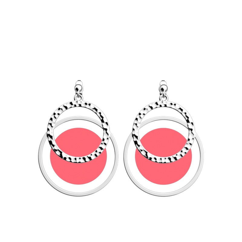 Pure Martele earrings, Pink Amaryllis / Exotic Fuchsia reversible inserts-lesgeorgettes