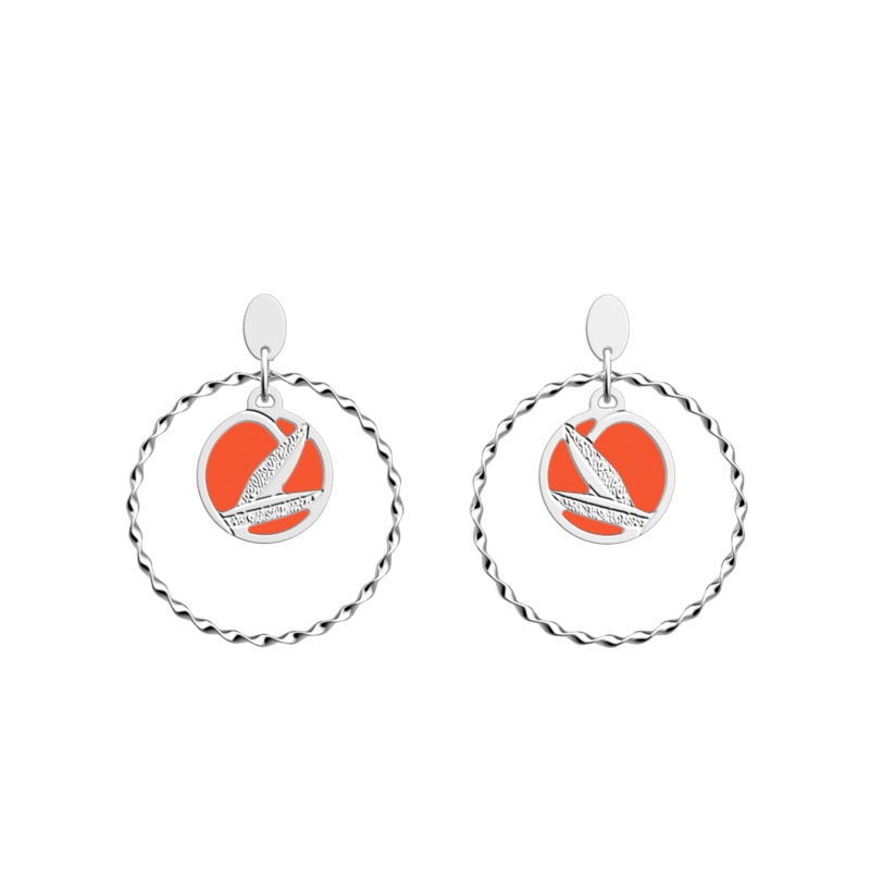 Rose des Sables earrings, Mango / Copper reversible inserts-lesgeorgettes
