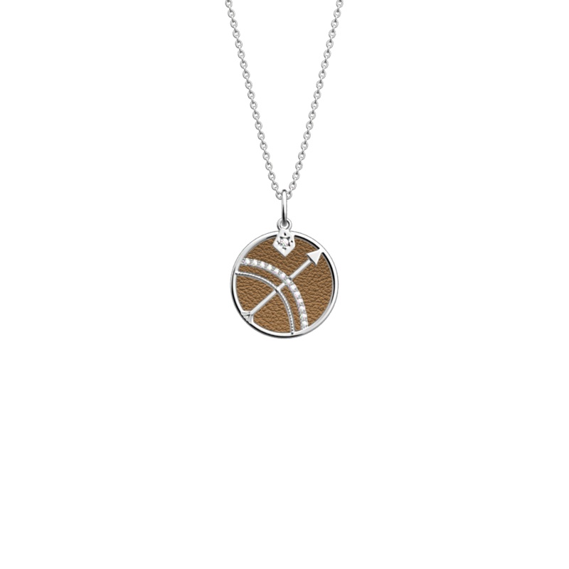 Sagittarius necklace, Bronze / Terracotta reversible insert-lesgeorgettes