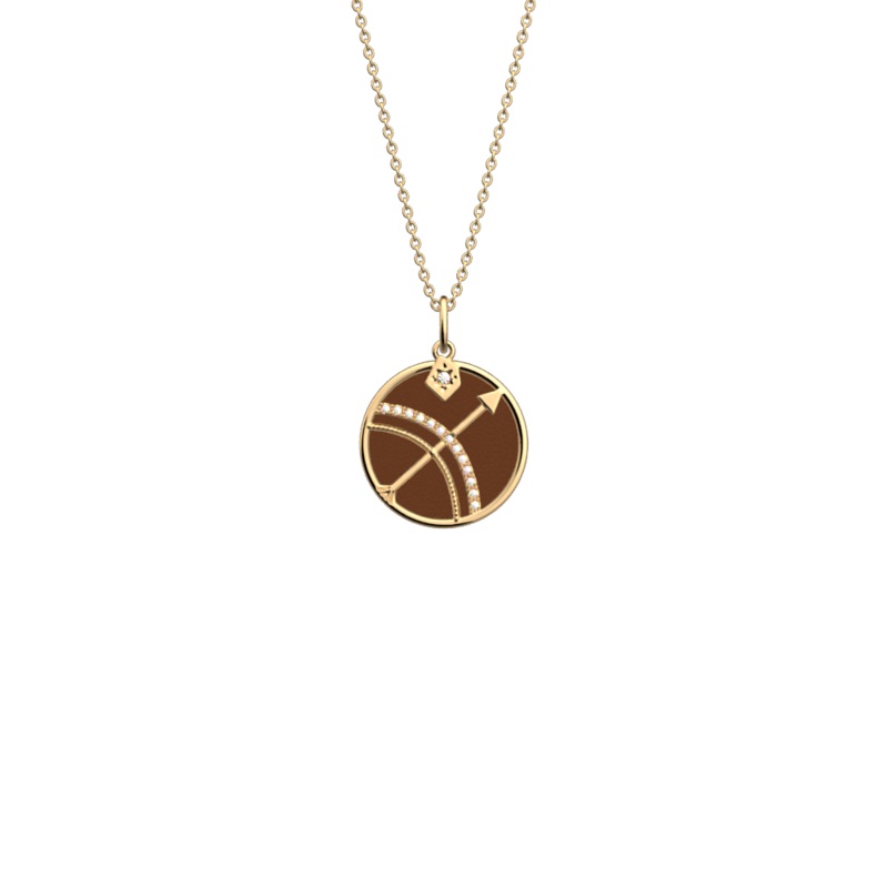 Sagittarius necklace, Terracotta / Bronze reversible insert-lesgeorgettes