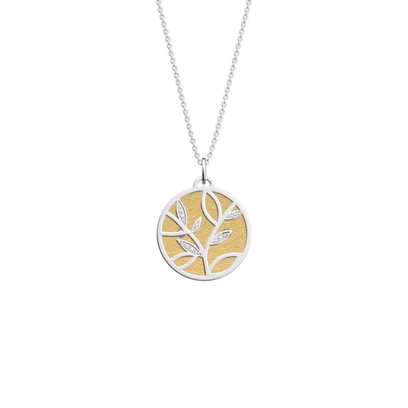 Arbre de Vie necklace, Gold / Sun reversible insert-lesgeorgettes