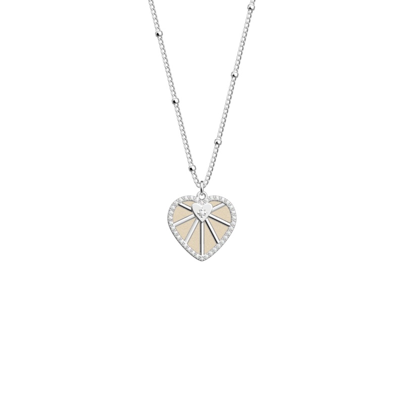 Cur Cleste necklace, Cream / Gold Glitter reversible insert-lesgeorgettes