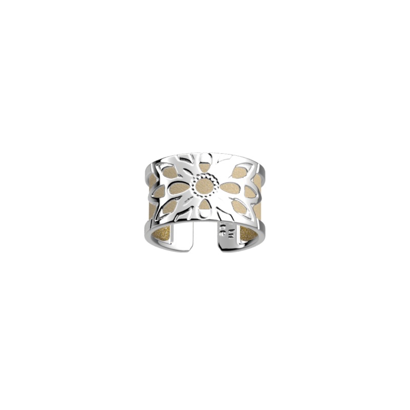 Dahlia ring, Cream / Gold Glitter reversible insert-lesgeorgettes