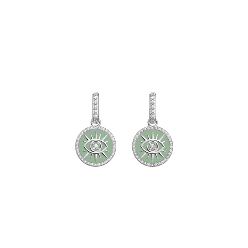 il earrings, Fresh Water / Olive reversible inserts-lesgeorgettes