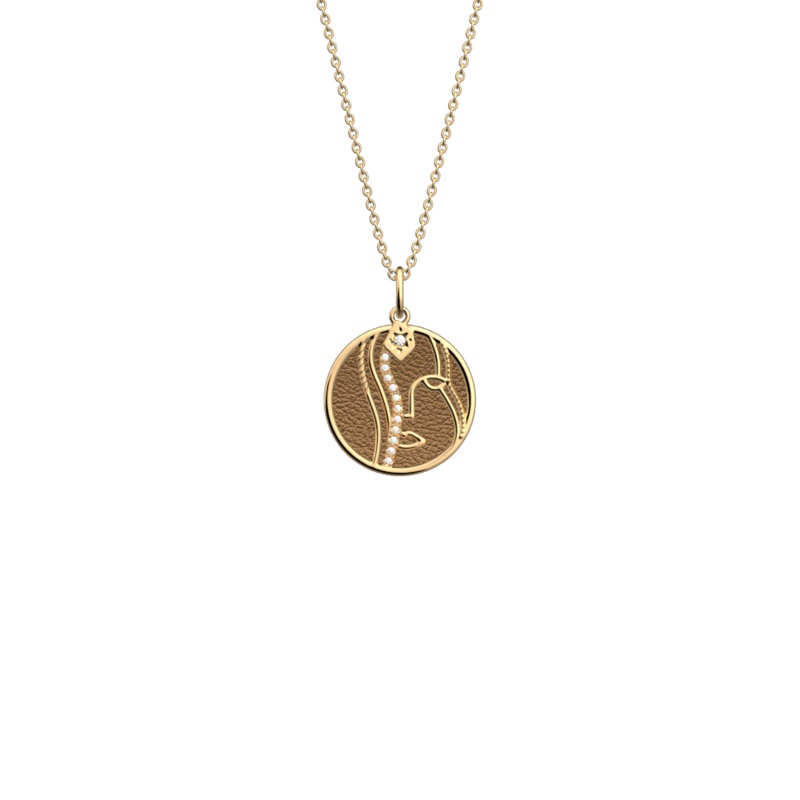 Libra necklace, Terracotta / Bronze reversible insert-lesgeorgettes