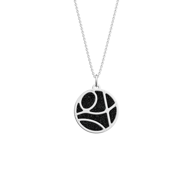 Valse necklace, Black Glitter / Red reversible insert-lesgeorgettes