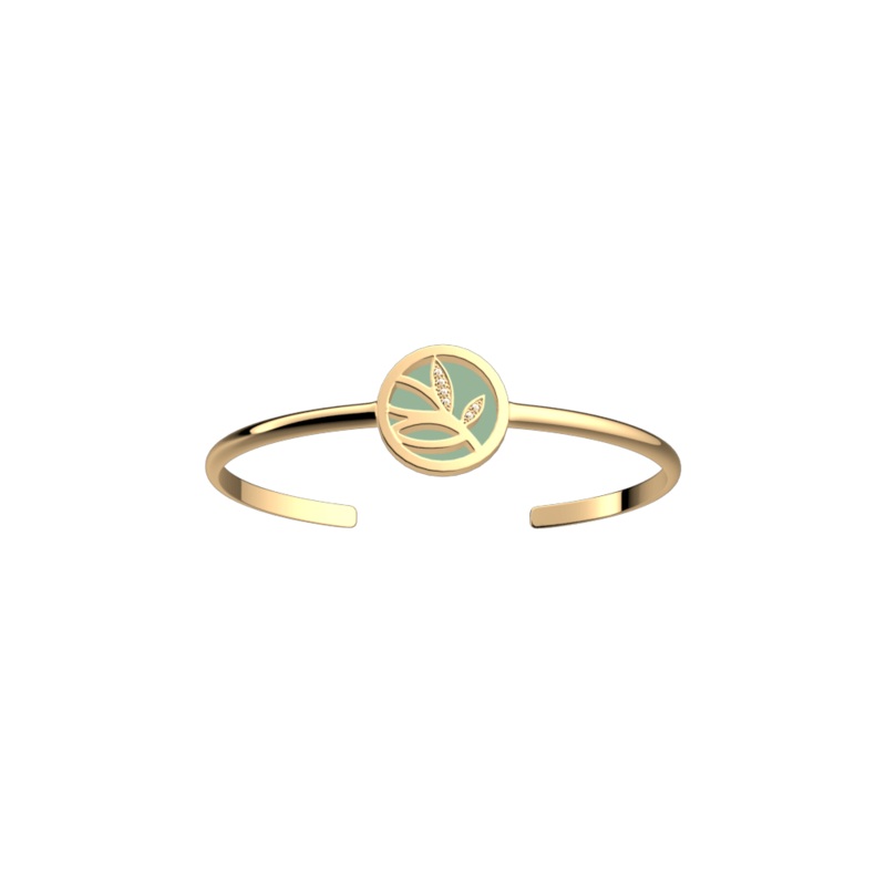 Arbre de Vie bangle, Fresh Water / Olive reversible insert-lesgeorgettes