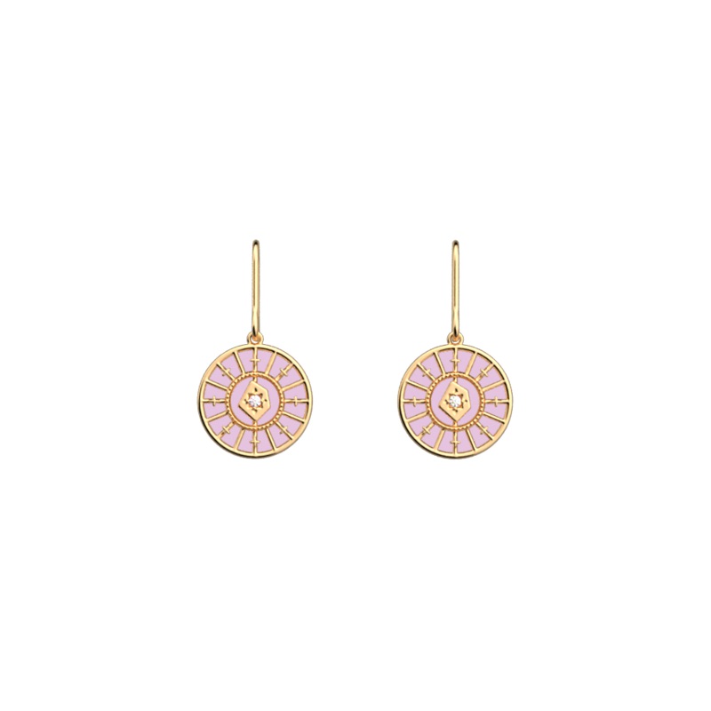 Astrale earrings, Magnolia / Pearl White reversible inserts-lesgeorgettes