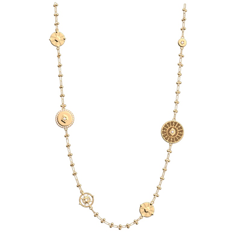 Astrale necklace, Bronze / Terracotta reversible insert-lesgeorgettes