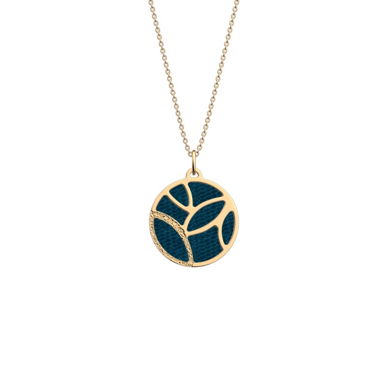 Jungle necklace, Bluish Scales / Georgettes Blue reversible insert-lesgeorgettes