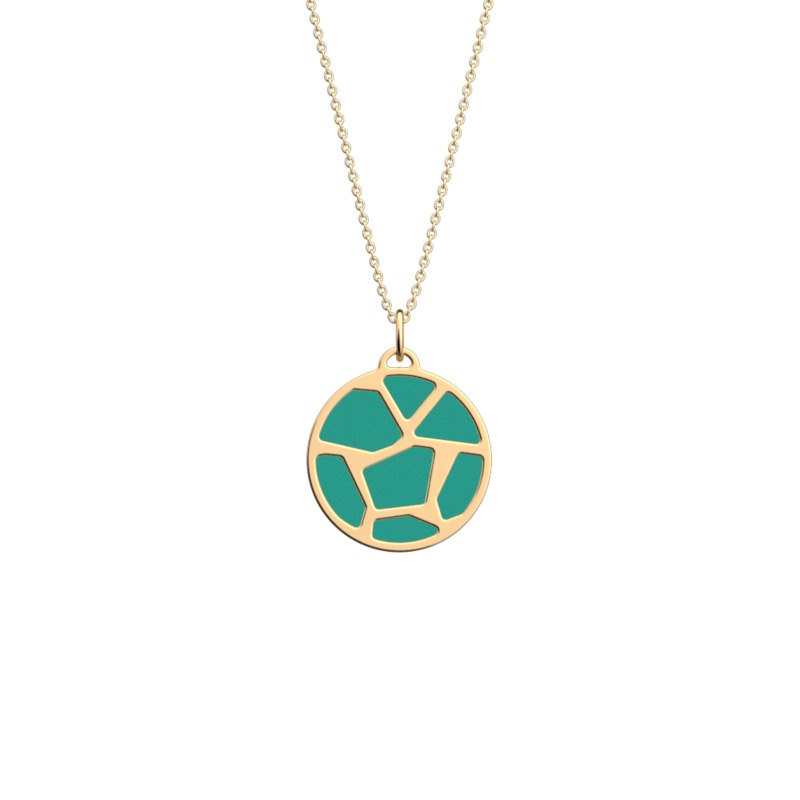 Girafe necklace, Aquatic / Metallic Aquamarine reversible insert-lesgeorgettes