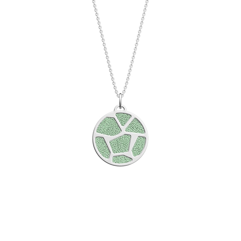 Girafe necklace, Metallic Aquamarine / Aquatic reversible insert-lesgeorgettes