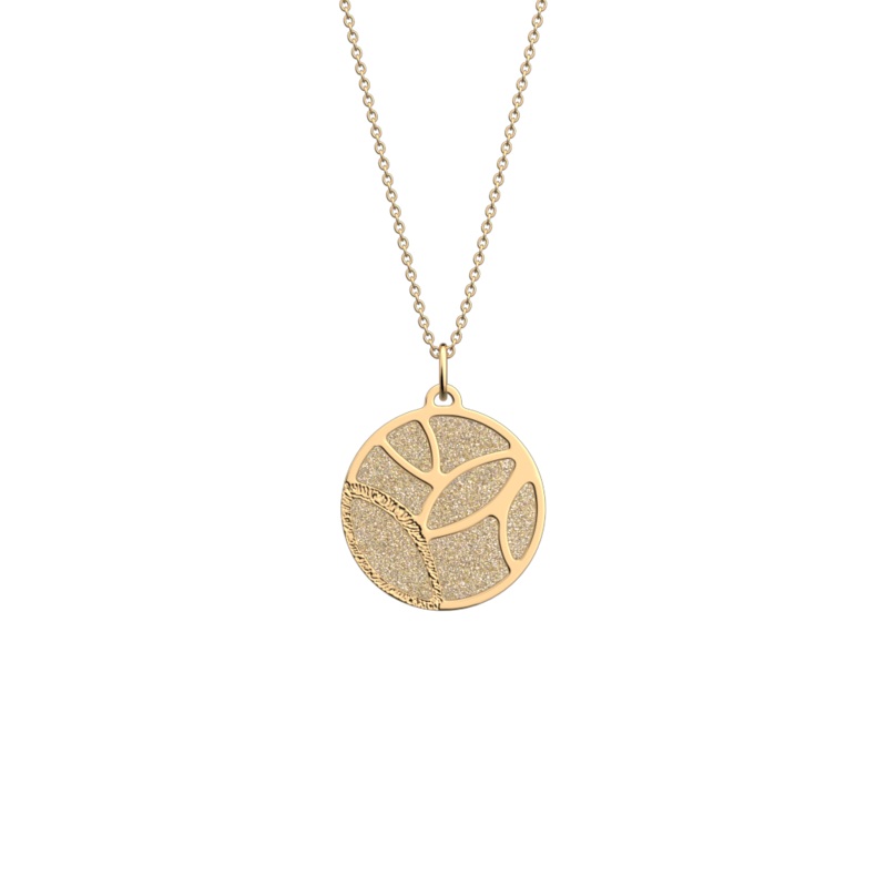 Jungle necklace, Gold Glitter / Cream reversible insert-lesgeorgettes