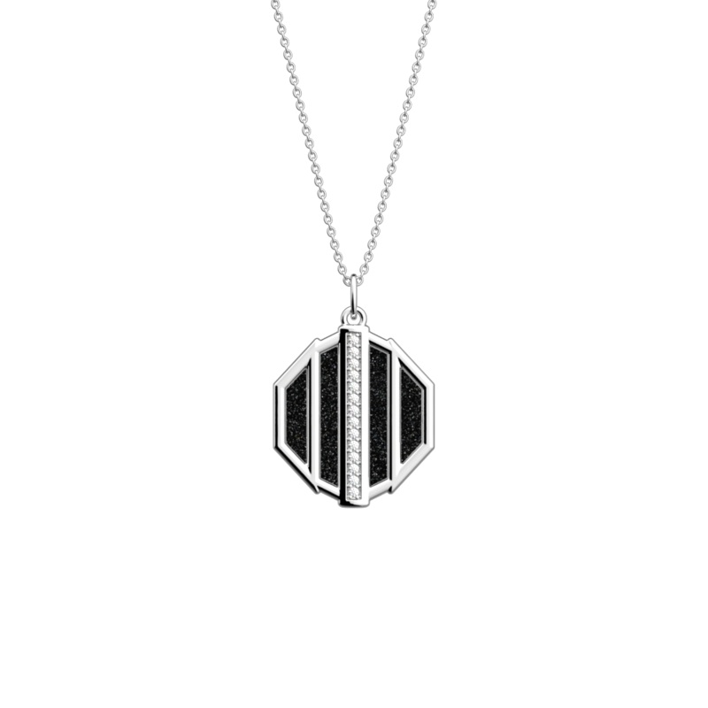 Merveille necklace, Black Glitter / Red reversible insert-lesgeorgettes