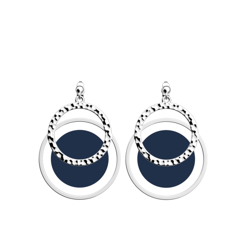 Pure Martele earrings, Marine / Starry Sky reversible inserts-lesgeorgettes
