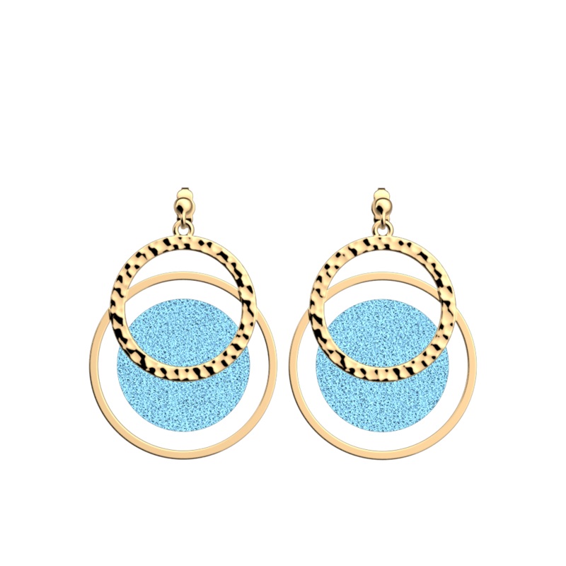 Pure Martele earrings, Starry Sky / Marine reversible inserts-lesgeorgettes