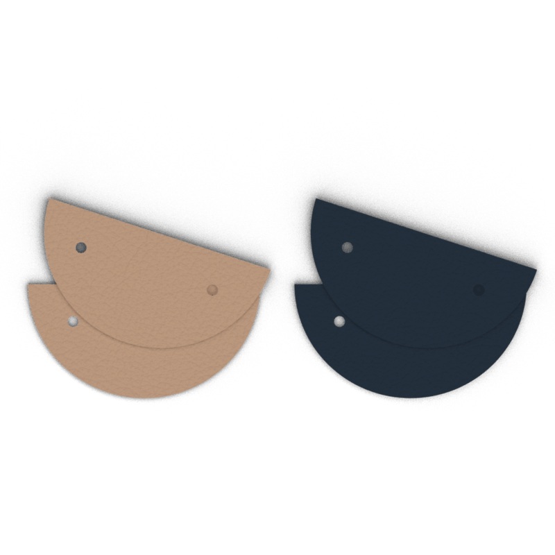 Leather insert – Earrings, Powder / Blue Shadow-lesgeorgettes