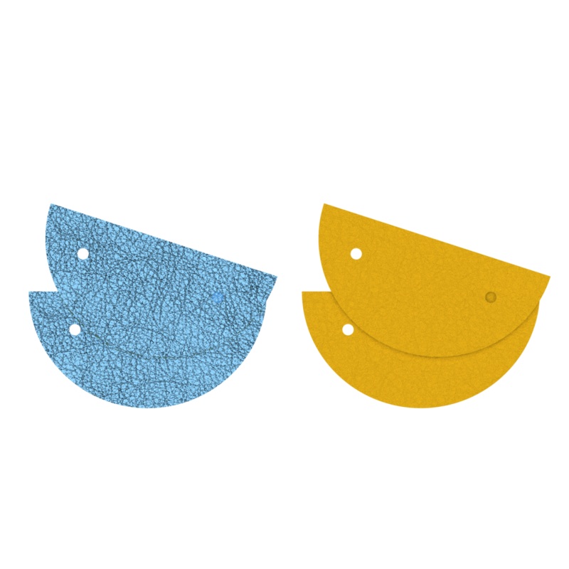 Leather insert – Earrings, Sun / Starry Sky-lesgeorgettes