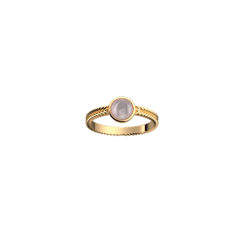 Pink Quartz Solitaire ring, Les Intemporels-lesgeorgettes