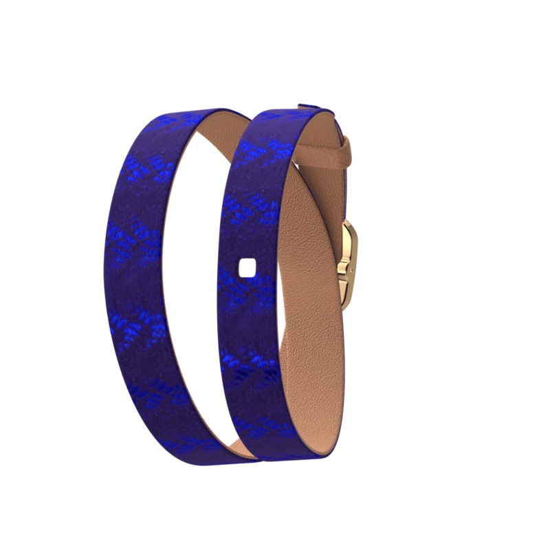 Sandstone / Batik Wraparound leather strap, Gold finish buckle-lesgeorgettes