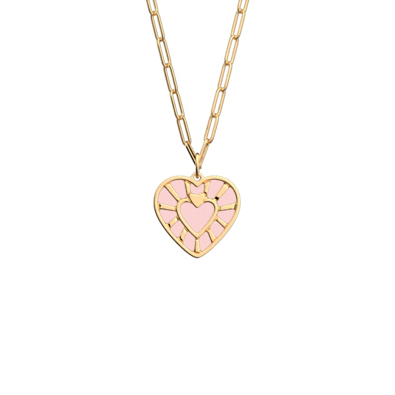 Cur necklace, Light Pink / Light Grey reversible insert-lesgeorgettes