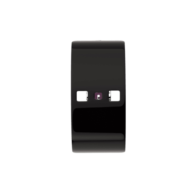 Patent Black / Dark Purple Single Wrap Leather strap, Silver finish buckle-lesgeorgettes
