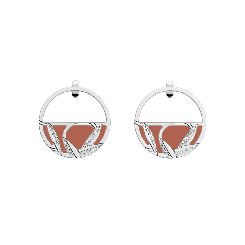 Rose des Sables earrings, Terracotta / Lagoon Blue reversible inserts-lesgeorgettes