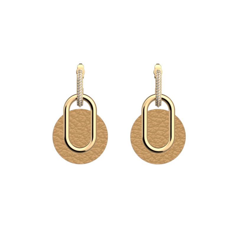 Chane earrings, Caramel / Fine Sand reversible inserts-lesgeorgettes
