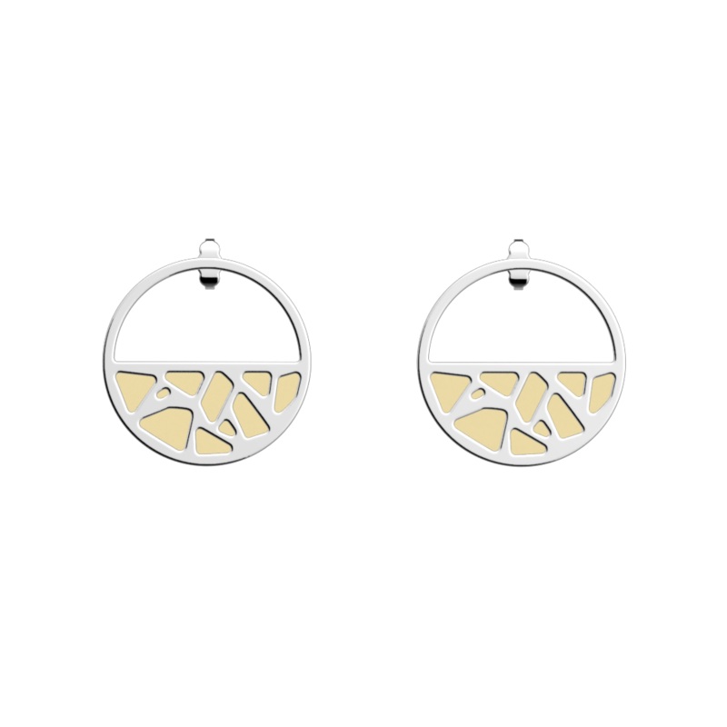 Girafe earrings, Fine Sand / Caramel reversible inserts-lesgeorgettes