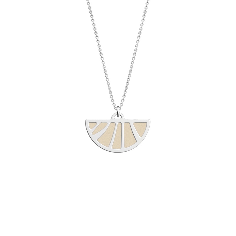 Amazone necklace, Cream / Gold Glitter reversible insert-lesgeorgettes