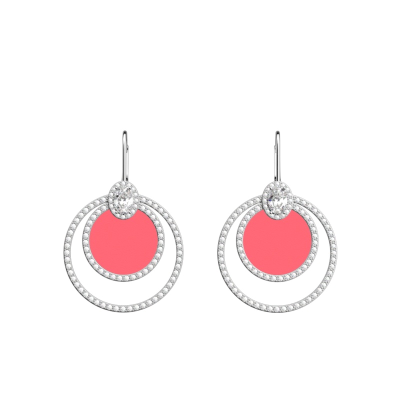 Nuit earrings, Exotic Fuchsia / Pink Amaryllis reversible inserts-lesgeorgettes