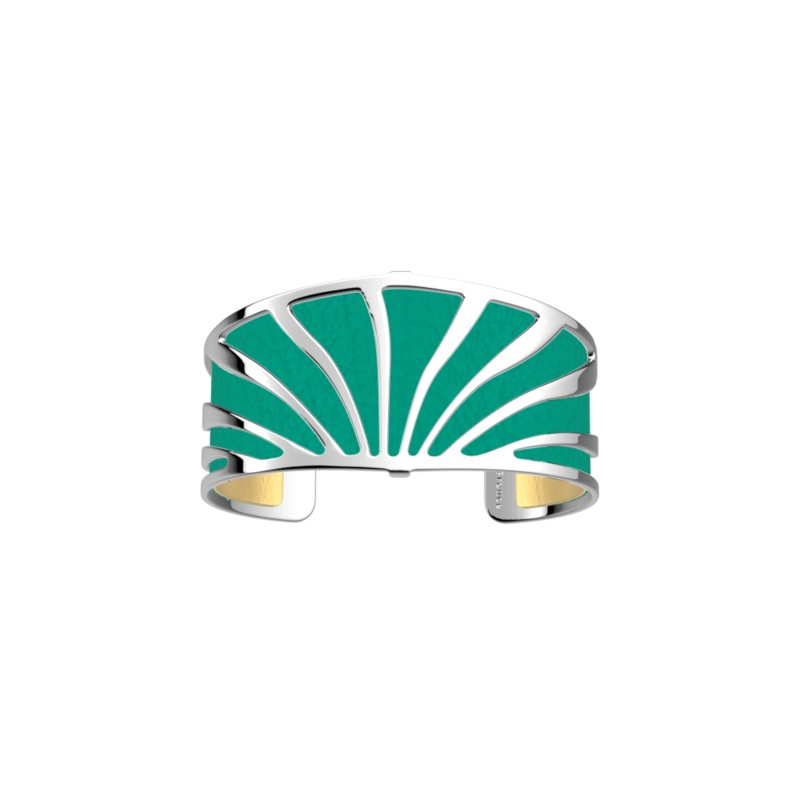 Amazone flared bracelet, Jade / Gold reversible insert-lesgeorgettes