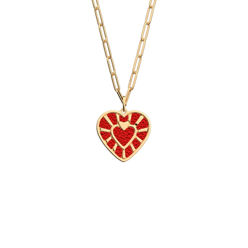 Cur necklace, Passion Red / Glamour reversible insert-lesgeorgettes