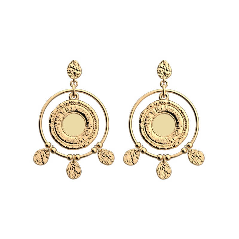 Ppite earrings, Fine Sand / Caramel reversible inserts-lesgeorgettes