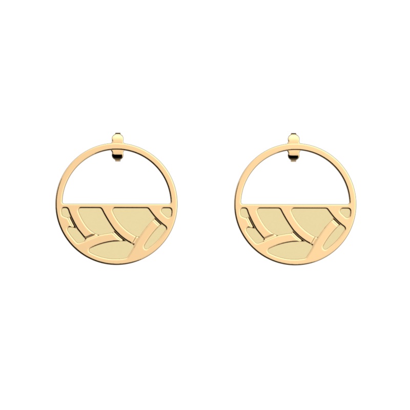 Tresse earrings, Fine Sand / Caramel reversible inserts-lesgeorgettes