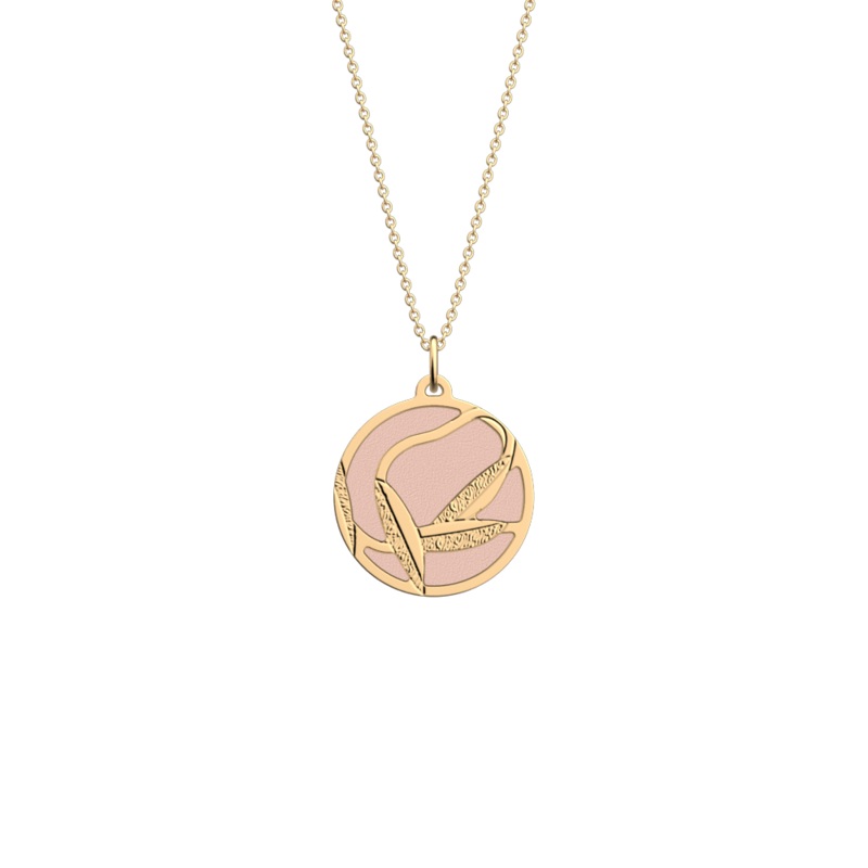 Rose des Sables necklace, Jasmine / Metallic Pink reversible insert-lesgeorgettes