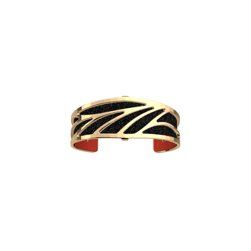 Ara flared bracelet, Black Glitter / Red reversible insert-lesgeorgettes
