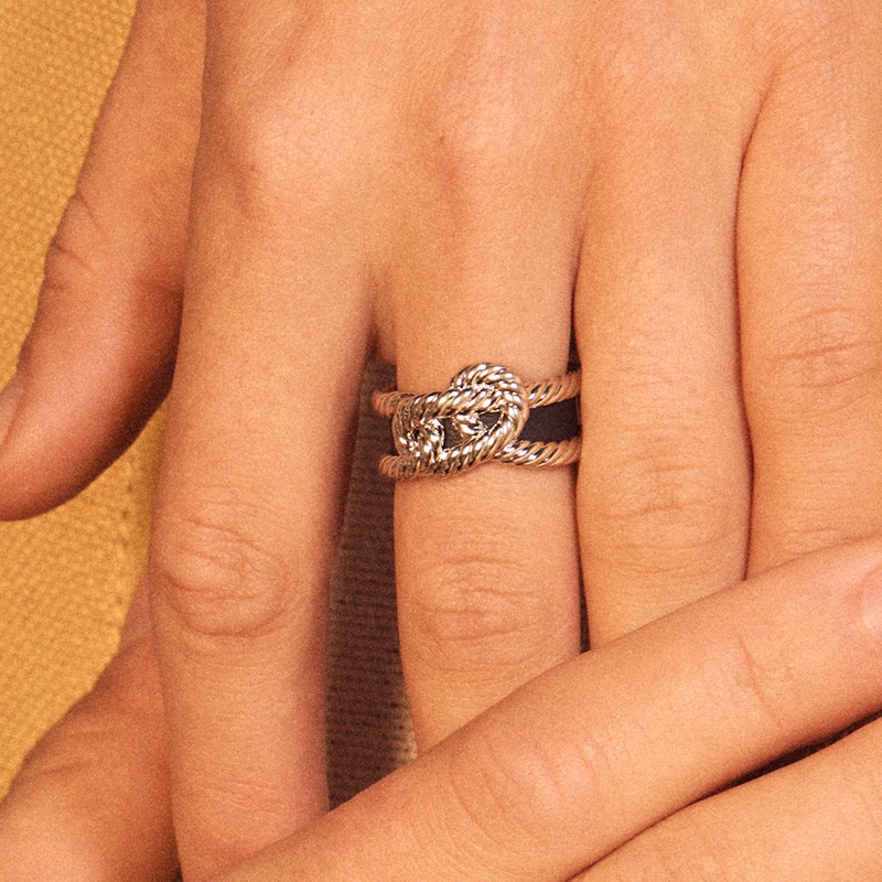 Cordage ring, Marine / Starry Sky reversible insert-lesgeorgettes