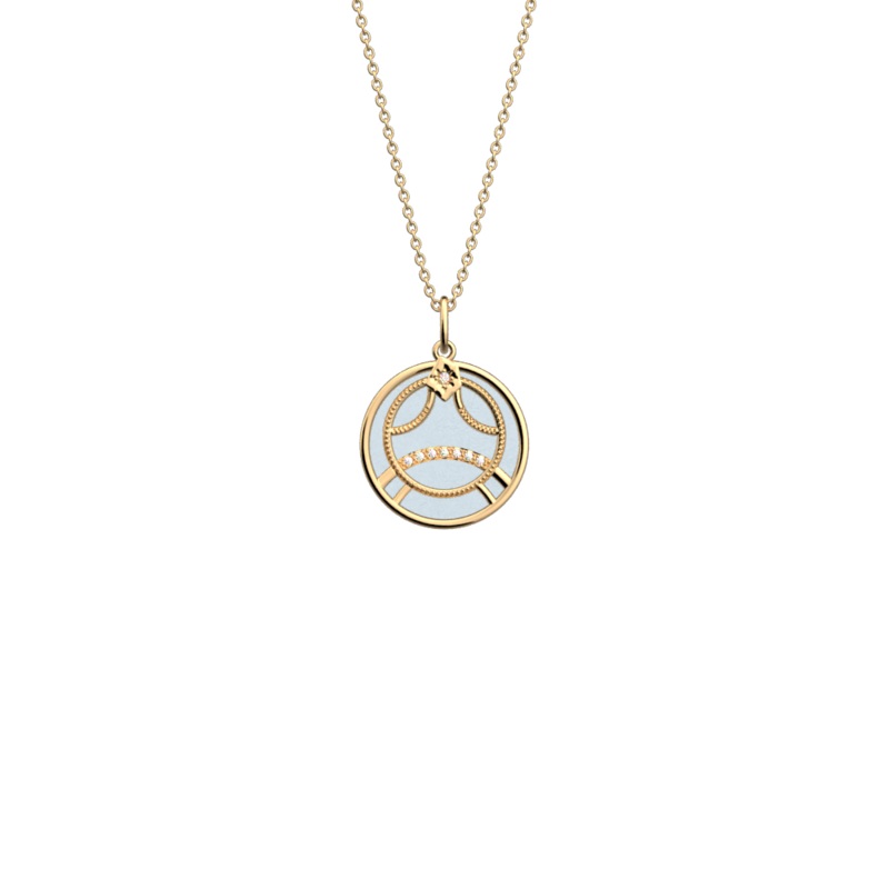 Leo necklace, Copper / Mango reversible insert-lesgeorgettes