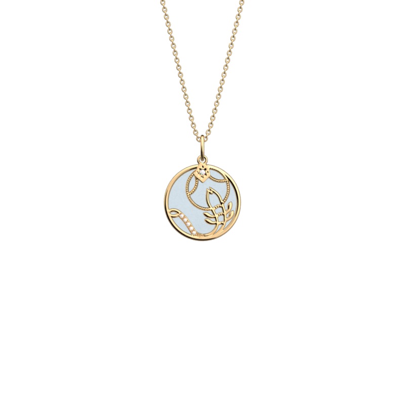 Sagittarius necklace, Copper / Mango reversible insert-lesgeorgettes
