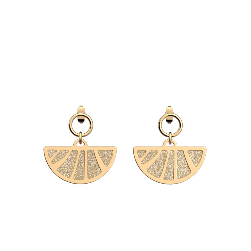Amazone earrings, Gold Glitter / Cream reversible inserts-lesgeorgettes
