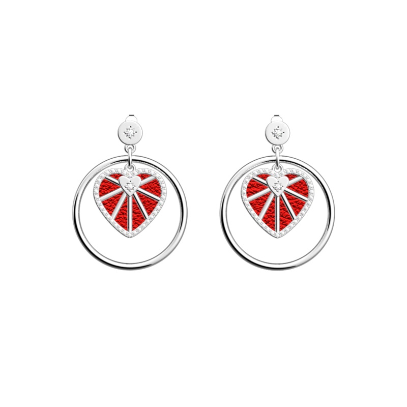 Cur Cleste earrings, Red Passion / Glamour reversible inserts-lesgeorgettes