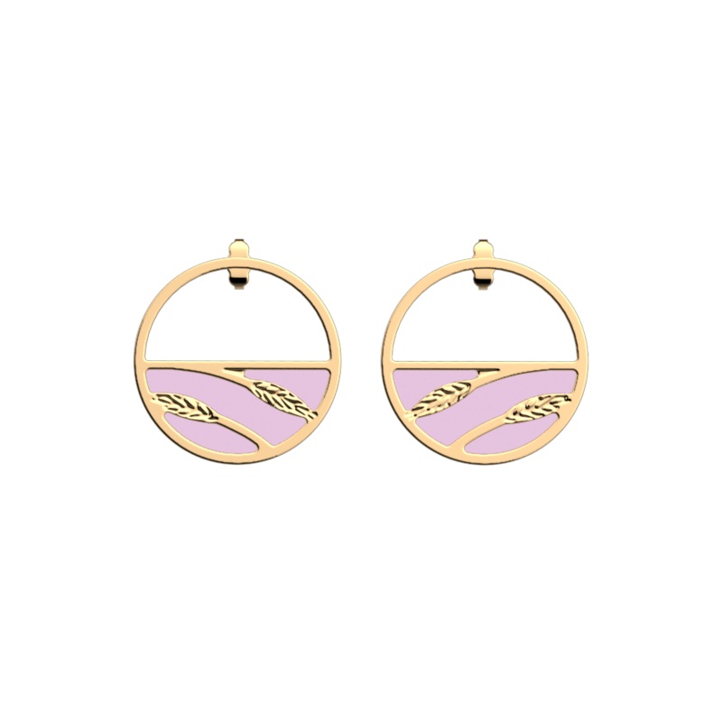 pis de Bl earrings, Magnolia / Pearl White reversible inserts-lesgeorgettes