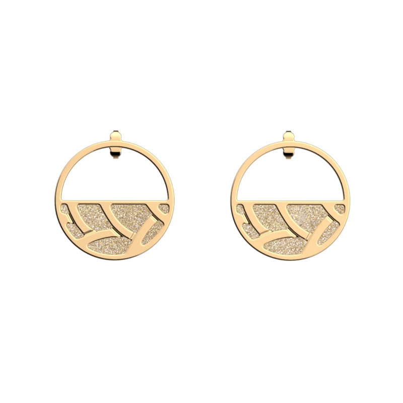 Tresse earrings, Gold Glitter / Cream reversible inserts-lesgeorgettes