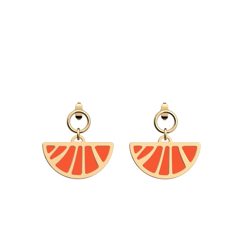 Amazone earrings, Mango / Copper reversible inserts-lesgeorgettes
