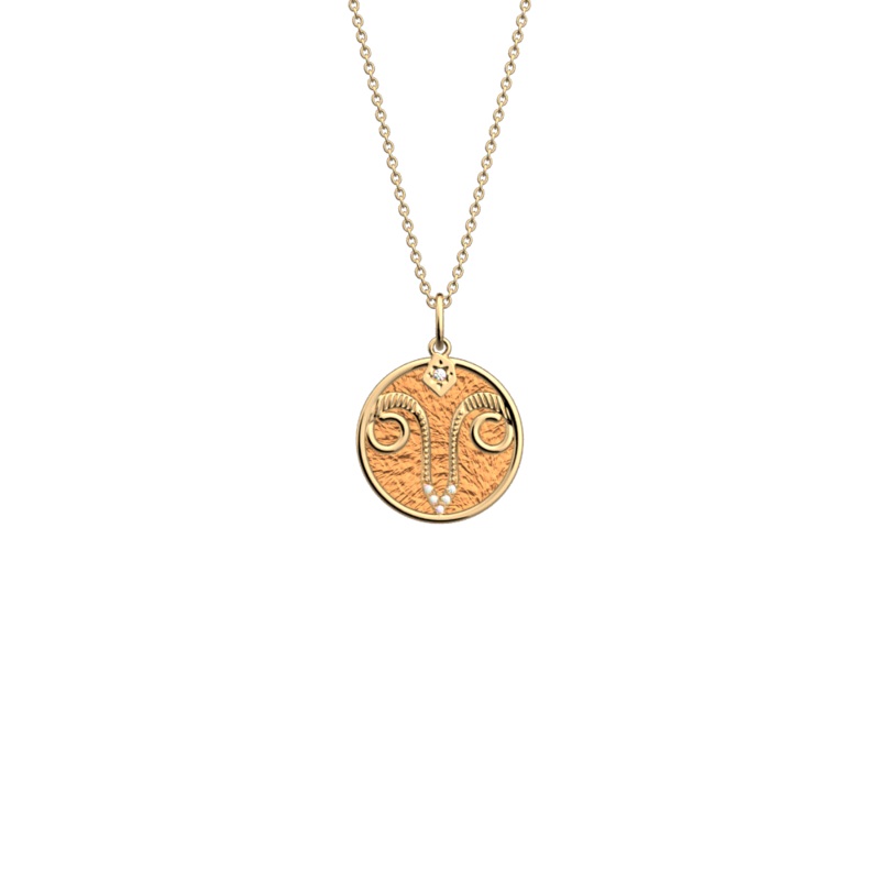 Aries necklace, Copper / Mango reversible insert-lesgeorgettes