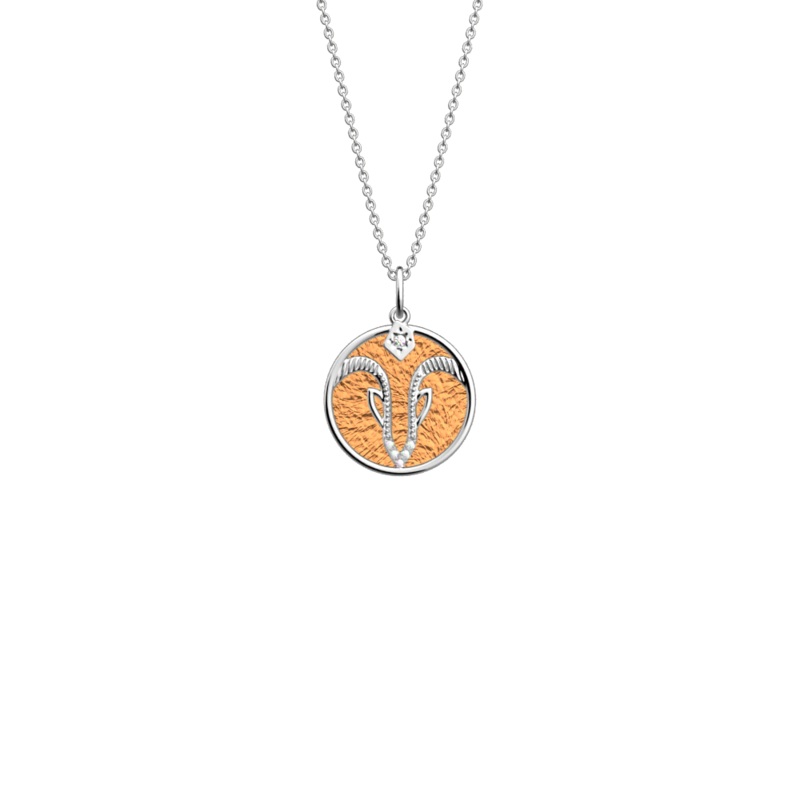 Capricorn necklace, Copper / Mango reversible insert-lesgeorgettes