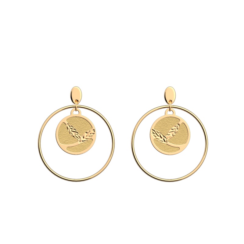 pis de Bl earrings, Gold / Sun reversible inserts-lesgeorgettes
