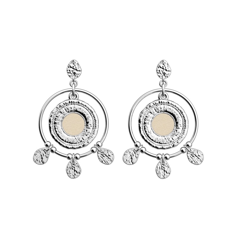 Ppite earrings, Cream / Gold Glitter reversible inserts-lesgeorgettes